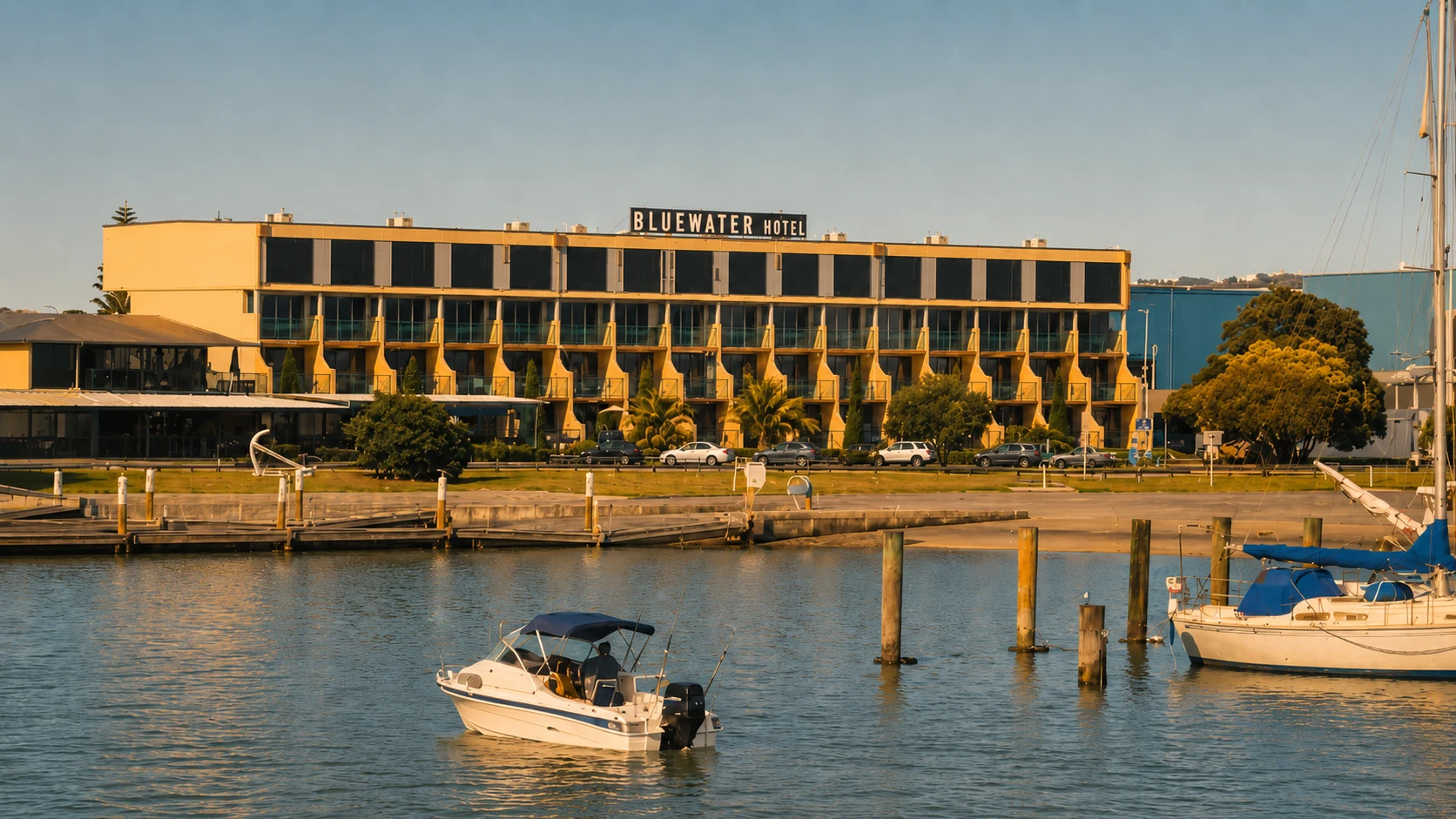 Bluewater Hotel on the Ahuriri marina, Napier