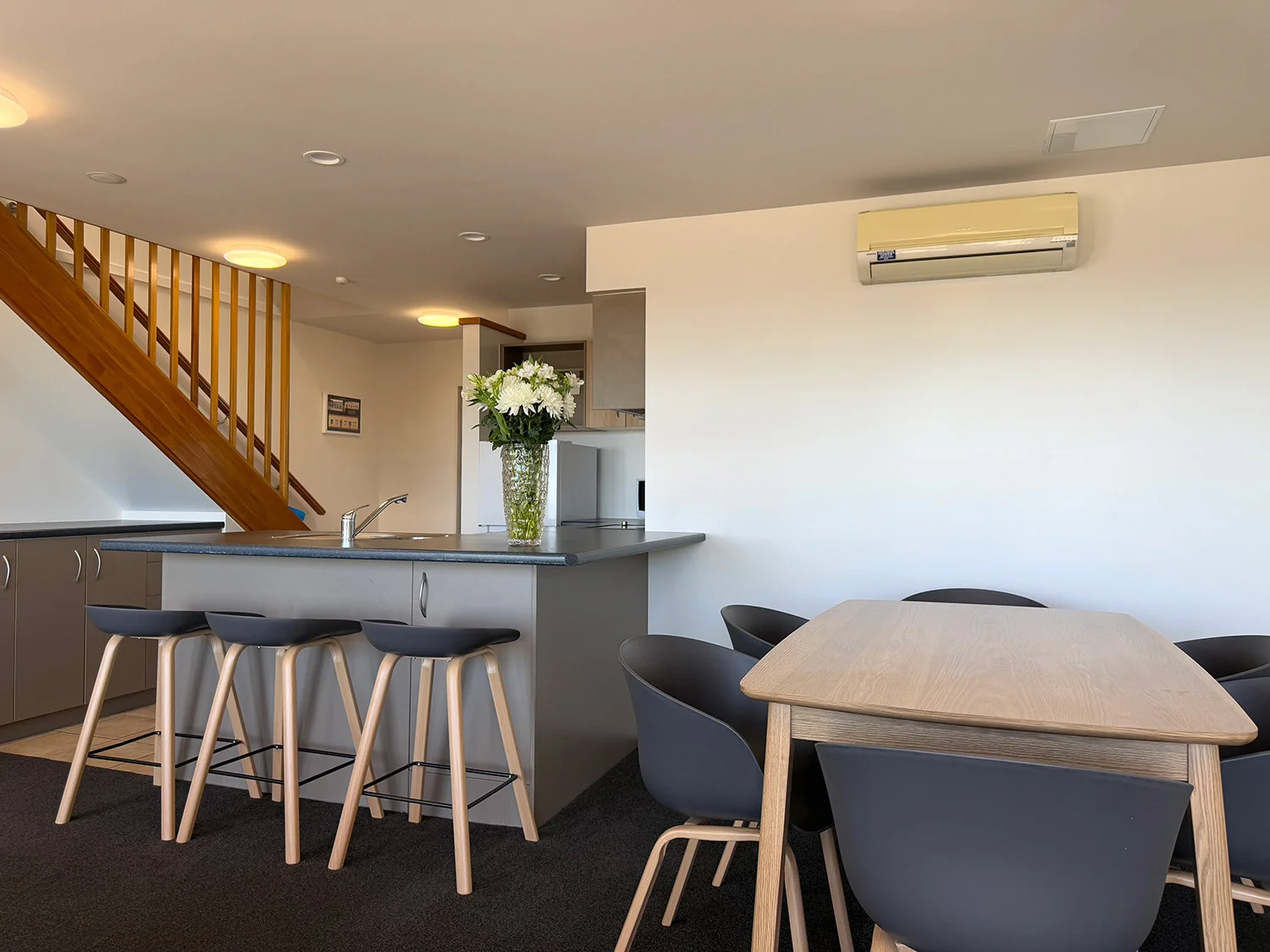 Three Bedroom Apartments — kitchen and dining at Bluewater Hotel