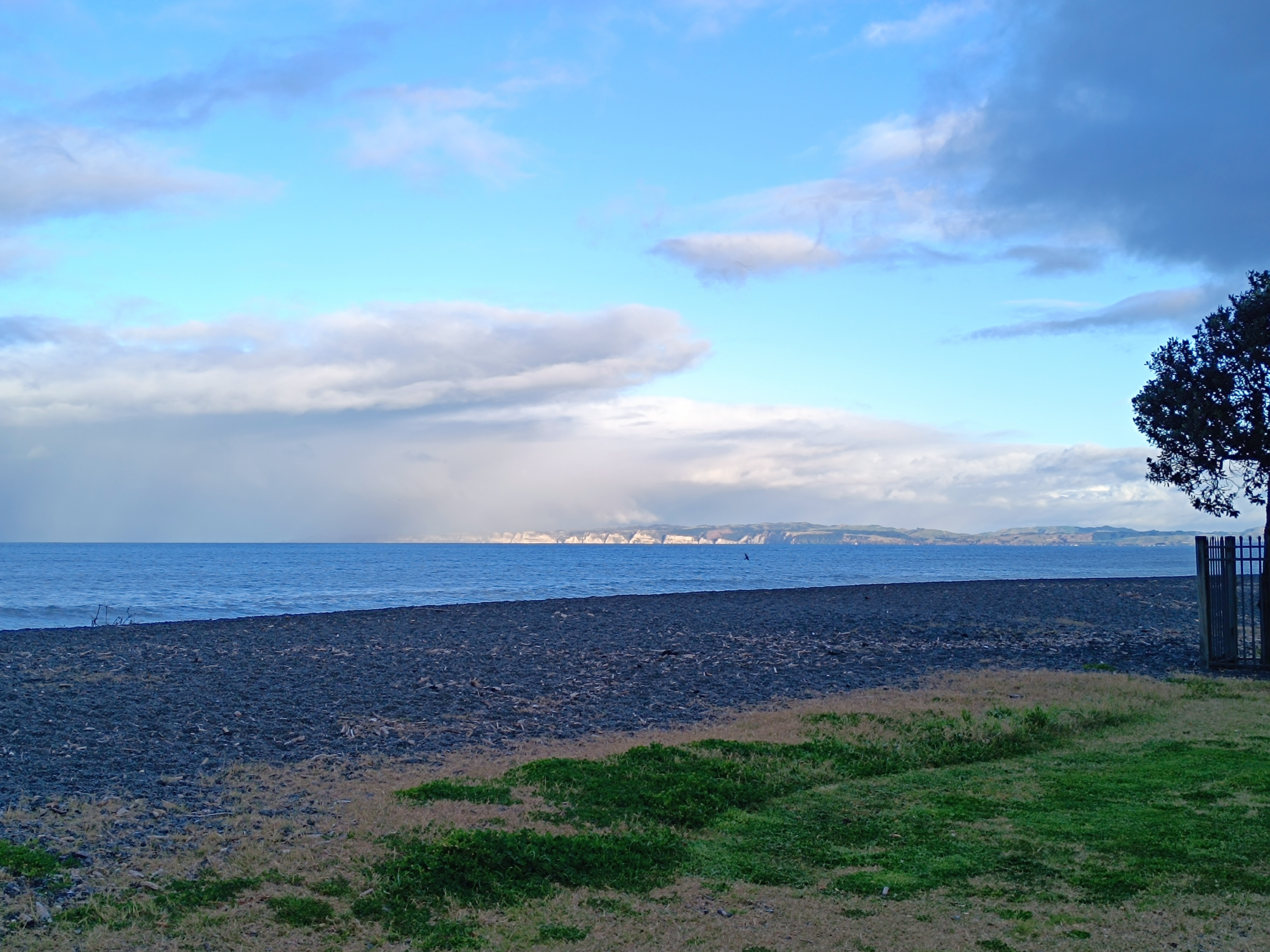 Coastal view from Napier Marine Parade looking toward Cape Kidnappers